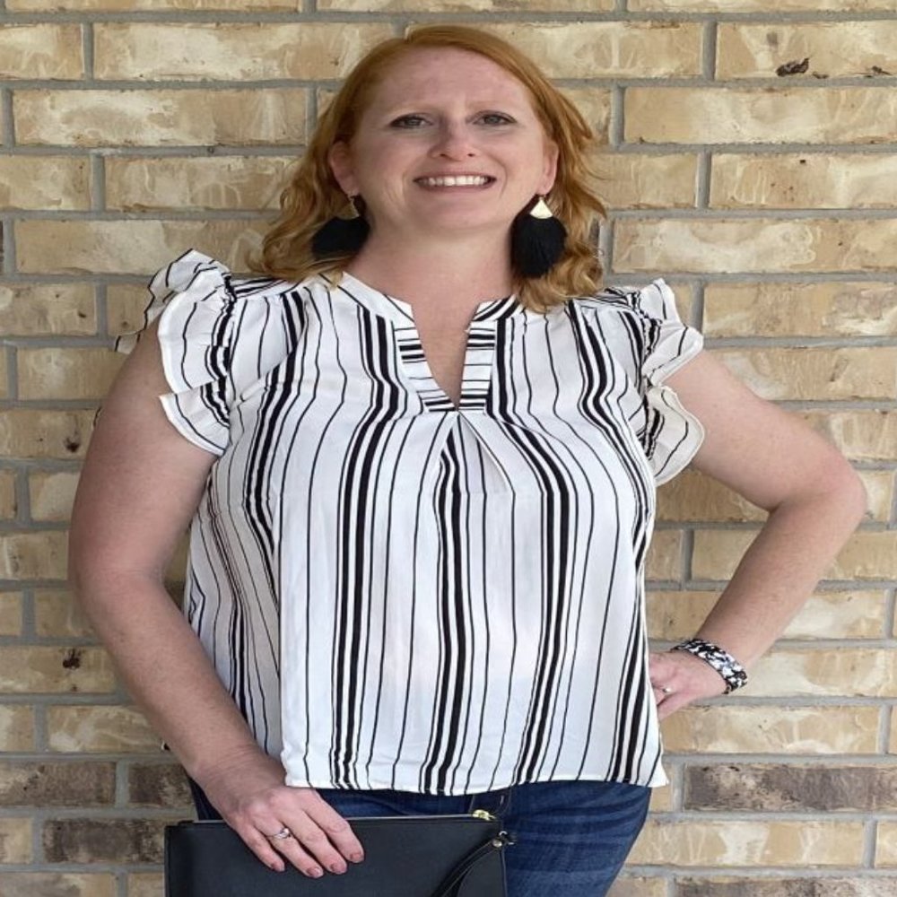 Black and White Stripe Blouse